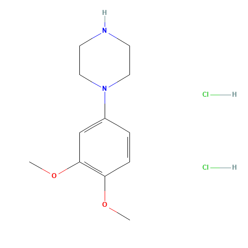 1-(3,4-Dimethoxyphenyl)-piperazine dihydrochloride (CAS: 58260-71-2) - Chemical Structure and Molecular Formula 