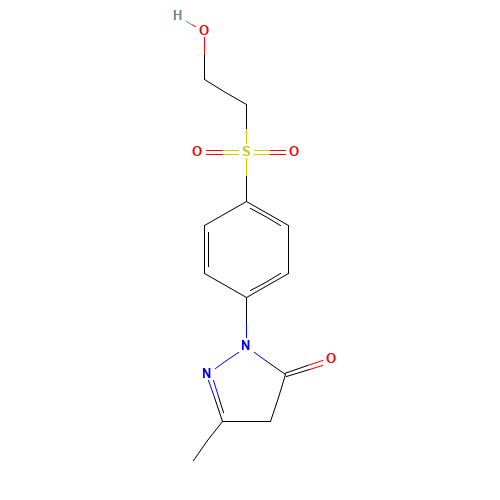 2,4-dihydro-2-[4-[(2-hydroxyethyl)sulfonyl]phenyl]-5-methyl-3h-pyrazol-3-on (CAS: 21951-34-8) - Chemical Structure and Molecular Formula 