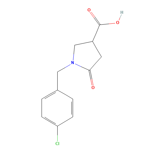 1-(4-CHLOROBENZYL)-5-OXOPYRROLIDINE-3-CARBOXYLIC ACID (CAS: 96449-92-2) - Chemical Structure and Molecular Formula 