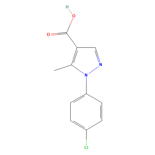 1-(4-CHLOROPHENYL)-5-METHYL-1H-PYRAZOLE-4-CARBOXYLIC ACID (CAS: 187998-35-2) - Chemical Structure and Molecular Formula 