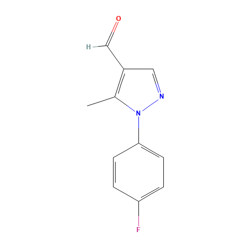 1-(4-FLUOROPHENYL)-5-METHYL-1H-PYRAZOLE-4-CARBALDEHYDE (CAS: 423768-41-6) - Chemical Structure and Molecular Formula 