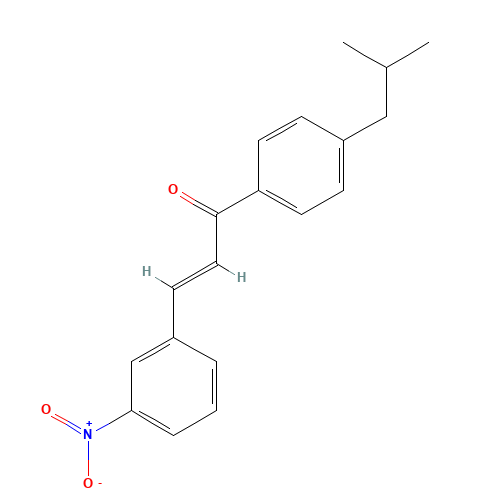1-(4-ISOBUTYLPHENYL)-3-(3-NITROPHENYL)PROP-2-EN-1-ONE (CAS: 175205-30-8) - Chemical Structure and Molecular Formula 