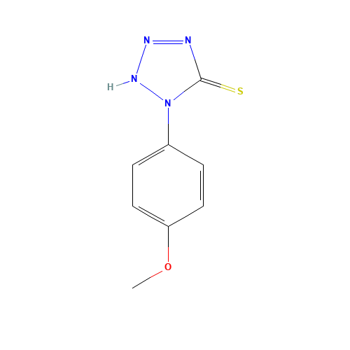 5-MERCAPTO-1-(4-METHOXYPHENYL)-1H-TETRAZOLE (CAS: 13980-76-2) - Chemical Structure and Molecular Formula 
