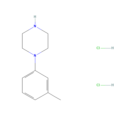 1-(3-METHYLPHENYL)PIPERAZINE DIHYDROCHLORIDE HYDRATE (CAS: 13078-13-2) - Chemical Structure and Molecular Formula 