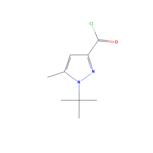 1-(TERT-BUTYL)-5-METHYL-1H-PYRAZOLE-3-CARBONYL CHLORIDE (CAS: 306936-94-7) - Chemical Structure and Molecular Formula 
