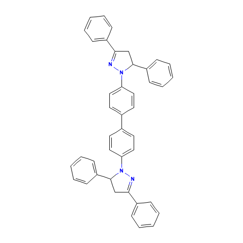 1,1'-(1,1'-Biphenyl)-4,4'-diylbis(4,5-dihydro-3,5-diphenyl)-(1H)-pyrazole (CAS: 43040-07-9) - Chemical Structure and Molecular Formula 