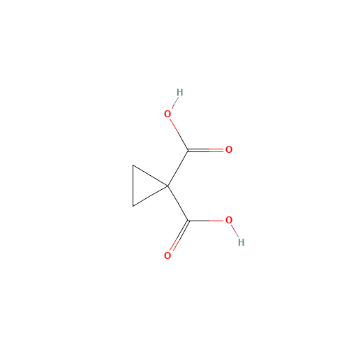 1,1-Cyclopropanedicarboxylic acid (CAS: 598-10-7) - Chemical Structure and Molecular Formula 