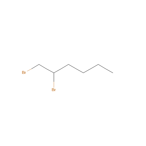 1,2-DIBROMOHEXANE (CAS: 624-20-4) - Chemical Structure and Molecular Formula 