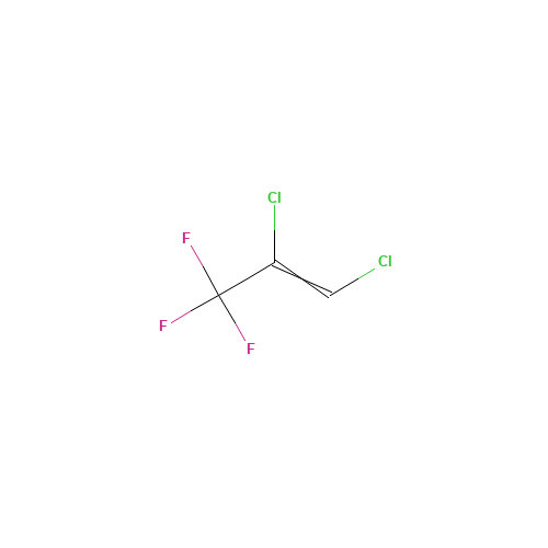 1,2-DICHLORO-3,3,3-TRIFLUOROPROPENE (CAS: 431-27-6) - Chemical Structure and Molecular Formula 