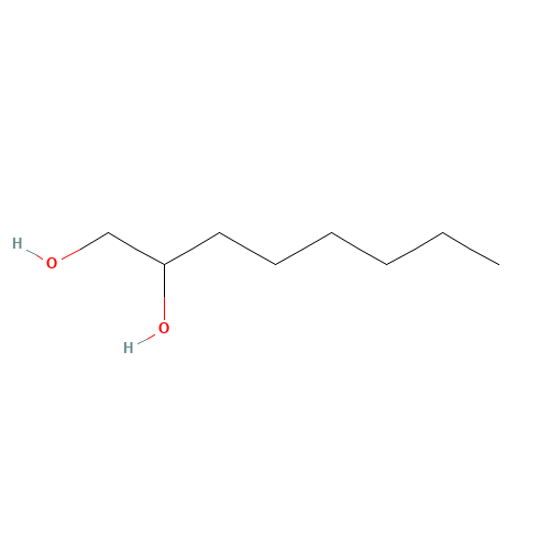 1,2-Octanediol (CAS: 1117-86-8) - Chemical Structure and Molecular Formula 