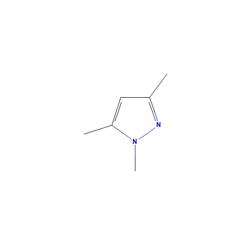 1,3,5-Trimethylpyrazole (CAS: 1072-91-9) - Chemical Structure and Molecular Formula 