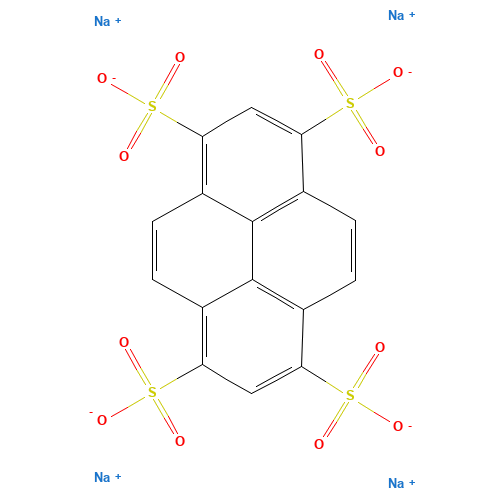 1,3,6,8-PYRENETETRASULFONIC ACID TETRASODIUM SALT (CAS: 59572-10-0) - Chemical Structure and Molecular Formula 