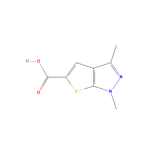 1,3-DIMETHYL-1H-THIENO[2,3-C]PYRAZOLE-5-CARBOXYLIC ACID (CAS: 25252-46-4) - Chemical Structure and Molecular Formula 