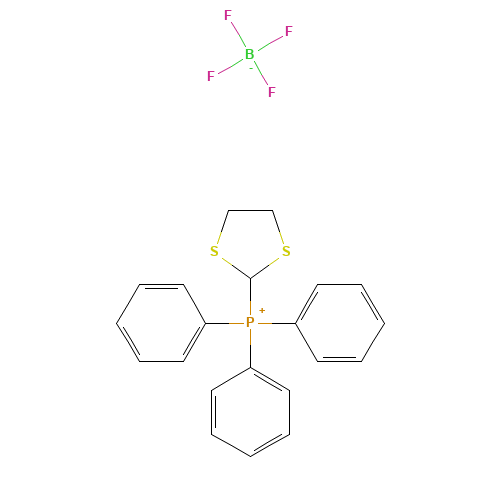 Phosphonium,1,3-dithiolan-2-yltriphenyl-,tetrafluoroborate(1-) (CAS: 77432-49-6) - Chemical Structure and Molecular Formula 