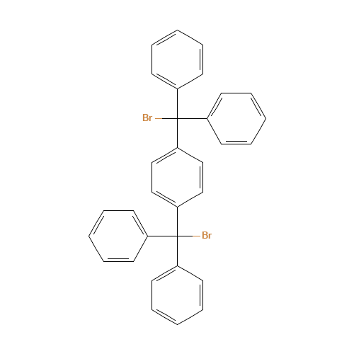 Benzene,1,4-bis(bromodiphenylmethyl)- (CAS: 205180-53-6) - Chemical Structure and Molecular Formula 