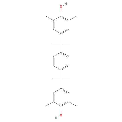 ALPHA,ALPHA'-BIS(4-HYDROXY-3,5-DIMETHYLPHENYL)-1,4-DIISOPROPYLBENZENE (CAS: 36395-57-0) - Chemical Structure and Molecular Formula 