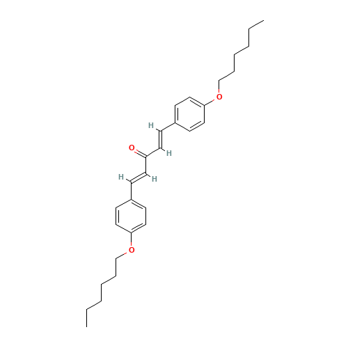 1,5-BIS(P-HEXYLOXYPHENYL)-1,4-PENTADIEN-3-ONE (CAS: 209683-39-6) - Chemical Structure and Molecular Formula 
