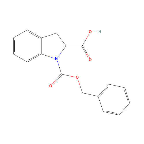 1-[(BENZYLOXY)CARBONYL]-2-INDOLINECARBOXYLIC ACID (CAS: 117483-89-3) - Chemical Structure and Molecular Formula 