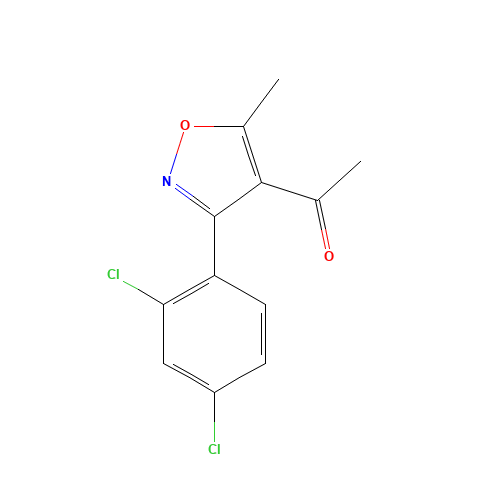 1-[3-(2,4-DICHLOROPHENYL)-5-METHYLISOXAZOL-4-YL]ETHAN-1-ONE (CAS: 169814-56-6) - Chemical Structure and Molecular Formula 
