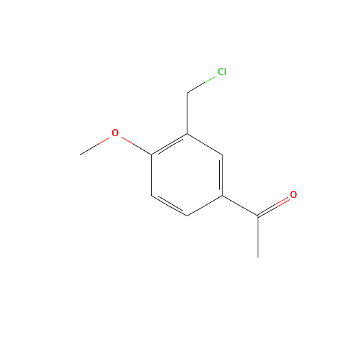1-[3-(CHLOROMETHYL)-4-METHOXYPHENYL]ETHAN-1-ONE (CAS: 62581-82-2) - Chemical Structure and Molecular Formula 