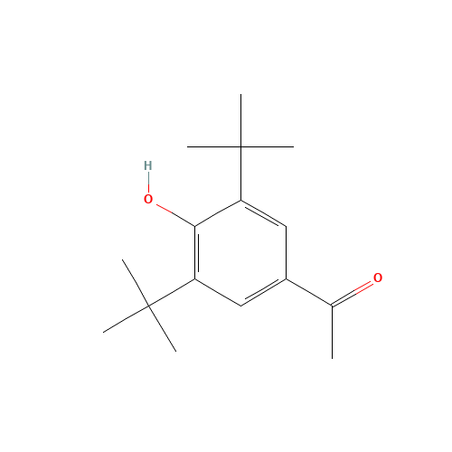 3,5-DI-TERT-BUTYL-4-HYDROXYACETOPHENONE (CAS: 14035-33-7) - Chemical Structure and Molecular Formula 