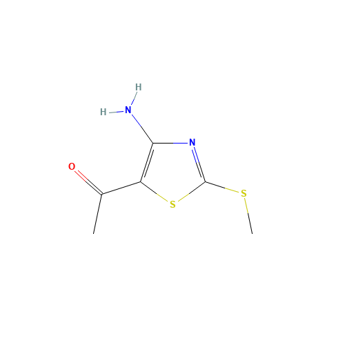 1-[4-AMINO-2-(METHYLSULFANYL)-1,3-THIAZOL-5-YL]ETHANONE (CAS: 39736-26-0) - Chemical Structure and Molecular Formula 