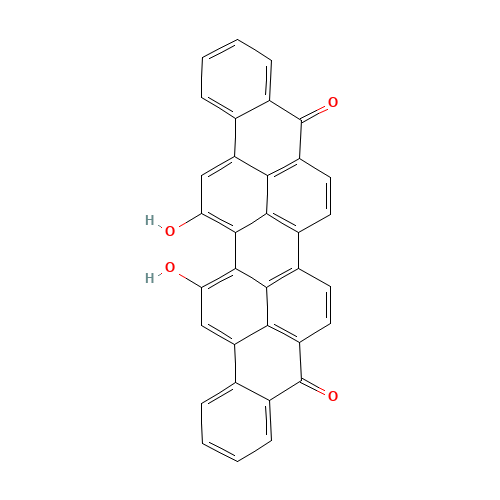 DIHYDROXYDIBENZANTHRONE (CAS: 128-59-6) - Chemical Structure and Molecular Formula 
