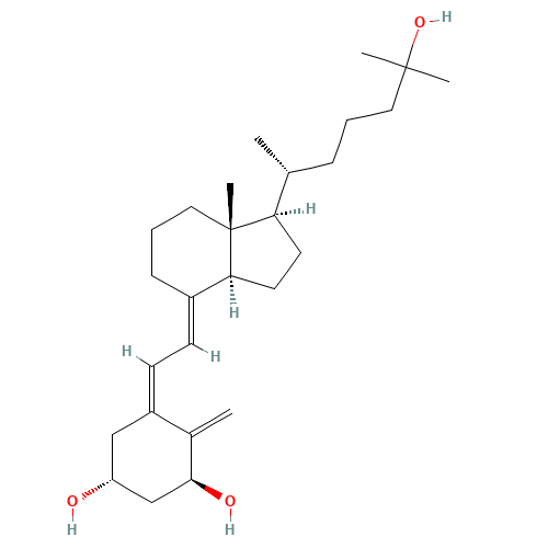 1alpha,25-Dihydroxycholecalciferol (CAS: 32222-06-3) - Chemical Structure and Molecular Formula 