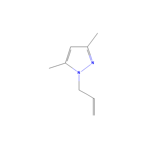 1-ALLYL-3 5-DIMETHYLPYRAZOLE  96 (CAS: 13369-74-9) - Chemical Structure and Molecular Formula 