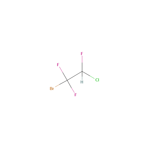 1-BROMO-2-CHLORO-1,1,2-TRIFLUOROETHANE (CAS: 354-06-3) - Chemical Structure and Molecular Formula 