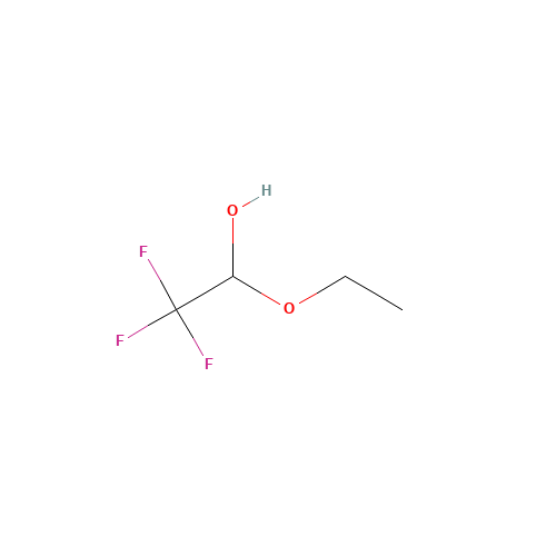 TRIFLUOROACETALDEHYDE ETHYL HEMIACETAL (CAS: 433-27-2) - Chemical Structure and Molecular Formula 