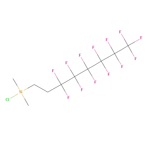 1H,1H,2H,2H-PERFLUOROOCTYLDIMETHYLCHLOROSILANE (CAS: 102488-47-1) - Chemical Structure and Molecular Formula 