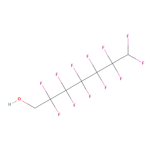 1H,1H,7H-DODECAFLUORO-1-HEPTANOL (CAS: 335-99-9) - Chemical Structure and Molecular Formula 
