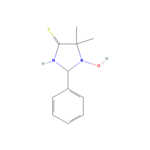 1-HYDROXY-5,5-DIMETHYL-2-PHENYLTETRAHYDRO-4H-IMIDAZOLE-4-THIONE (CAS: 257869-91-3) - Chemical Structure and Molecular Formula 