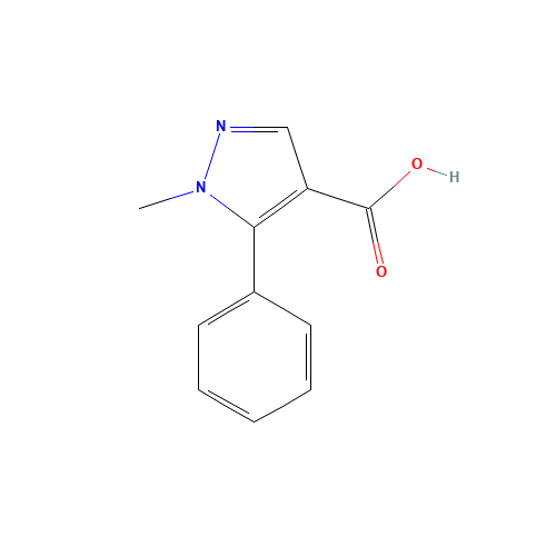 1-METHYL-5-PHENYL-1H-PYRAZOLE-4-CARBOXYLIC ACID (CAS: 105994-75-0) - Chemical Structure and Molecular Formula 