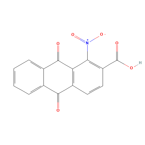 kyselina1-nitroanthrachinon-2-karboxylova (CAS: 128-67-6) - Chemical Structure and Molecular Formula 