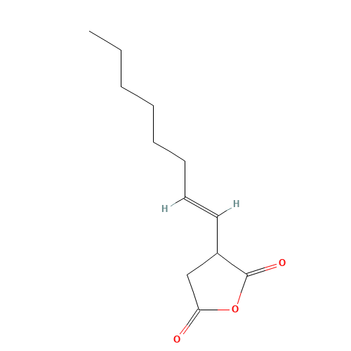 OCTENYLSUCCINIC ANHYDRIDE (CAS: 7757-96-2) - Chemical Structure and Molecular Formula 