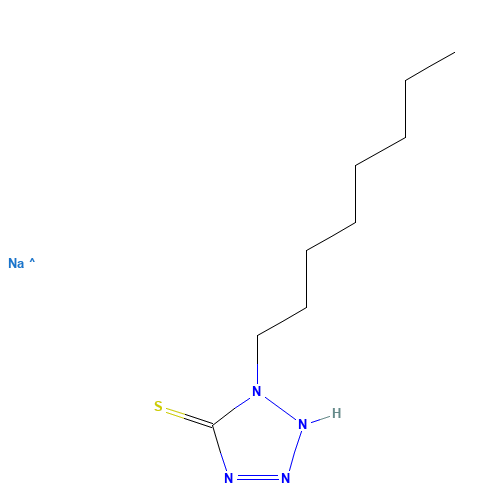 1-Octyl-5-mercaptotetrazolesodiumsalt (CAS: 266310-25-2) - Chemical Structure and Molecular Formula 