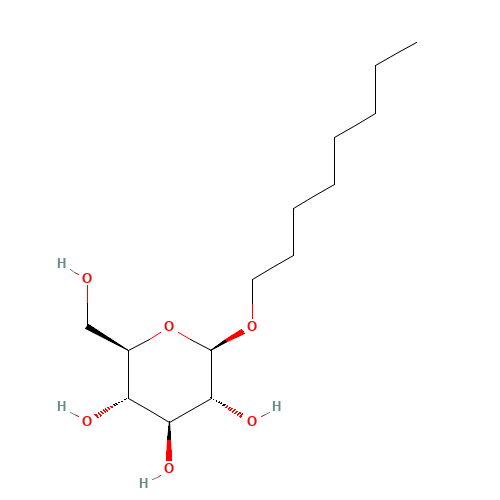 Octyl-beta-D-glucopyranoside (CAS: 29836-26-8) - Chemical Structure and Molecular Formula 
