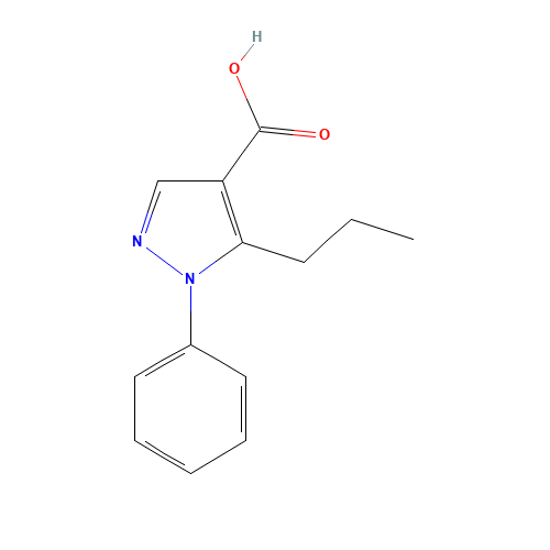 1-PHENYL-5-PROPYL-1H-PYRAZOLE-4-CARBOXYLIC ACID (CAS: 116344-17-3) - Chemical Structure and Molecular Formula 
