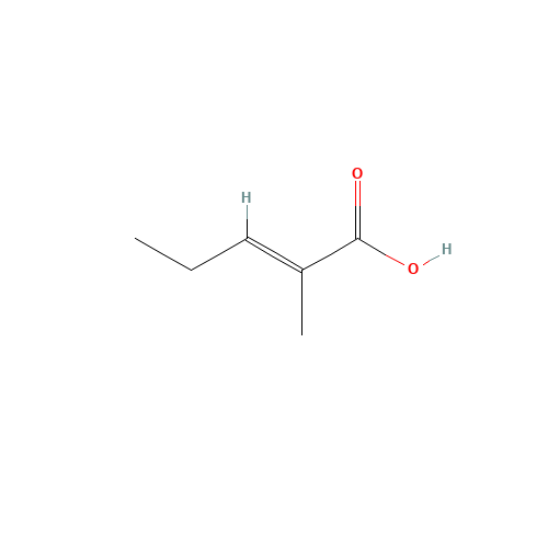2-Methyl-2-pentenoic acid (CAS: 3142-72-1) - Chemical Structure and Molecular Formula 