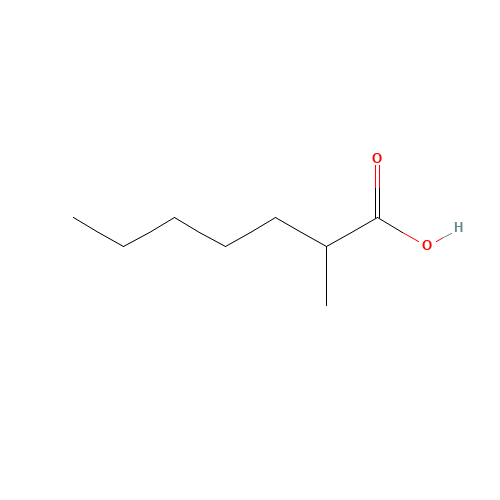 2-Methylheptanoic acid (CAS: 1188-02-9) - Chemical Structure and Molecular Formula 