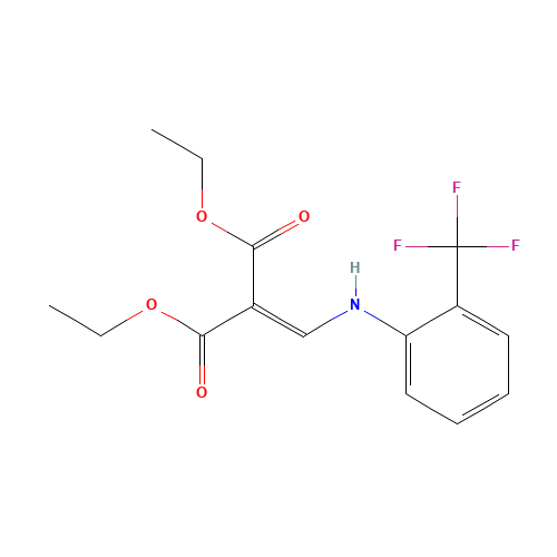 2-((2-TRIFLUOROMETHYLPHENYLAMINO)METHYLENE)MALONIC ACID DIETHYL ESTER (CAS: 23779-94-4) - Related Chemical Product