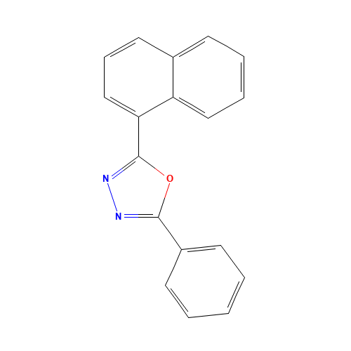 2-(1-NAPHTHYL)-5-PHENYL-1,3,4-OXADIAZOLE (CAS: 897-18-7) - Chemical Structure and Molecular Formula 