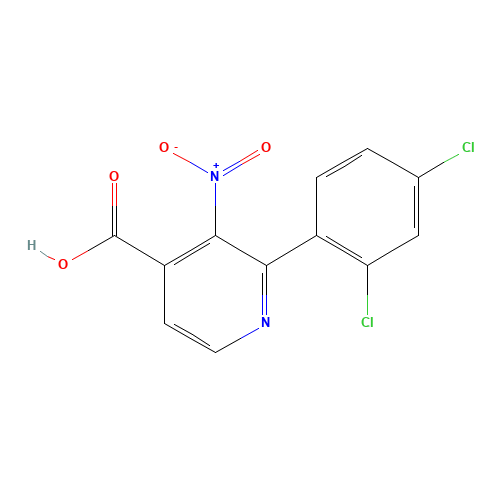 2-(2,4-Dichlorophenyl)-3-nitro-4-pyridinecarboxylicacid (CAS: 212139-07-6) - Chemical Structure and Molecular Formula 