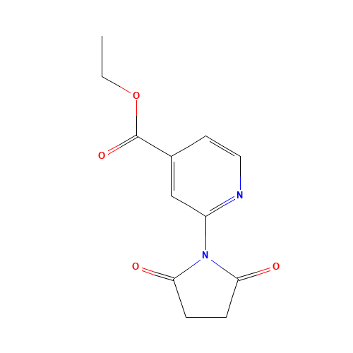 2-(2,5-Dioxo-1-pyrrolidinyl)-4-pyridinecarboxylicacidethylester (CAS: 250160-11-3) - Chemical Structure and Molecular Formula 