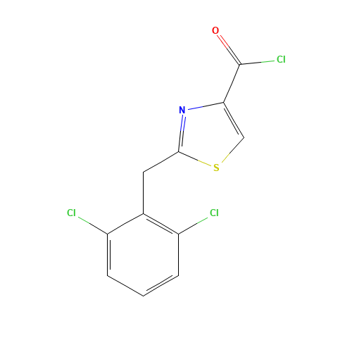 2-(2,6-DICHLOROBENZYL)-1,3-THIAZOLE-4-CARBONYL CHLORIDE (CAS: 263157-86-4) - Chemical Structure and Molecular Formula 