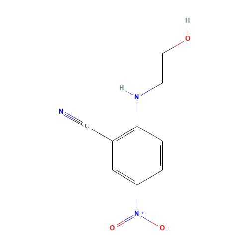 2-(2-HYDROXYETHYLAMINO)-5-NITROBENZONITRILE (CAS: 63989-40-2) - Chemical Structure and Molecular Formula 