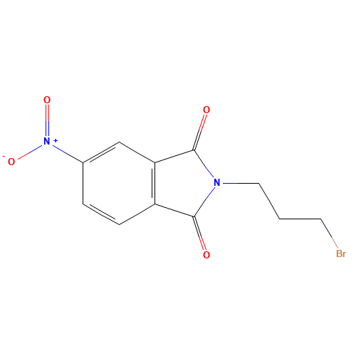 2-(3-BROMOPROPYL)-5-NITROISOINDOLINE-1,3-DIONE (CAS: 140715-56-6) - Chemical Structure and Molecular Formula 