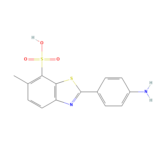 2-(4-Aminophenyl)-6-methyl-1,3-benzothiazole-7-sulfonic acid (CAS: 130-17-6) - Related Chemical Product